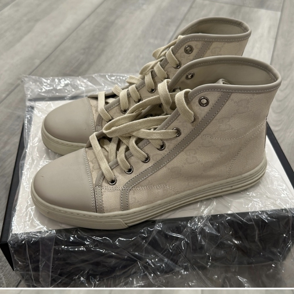 Gucci Beige High-Top Sneakers
